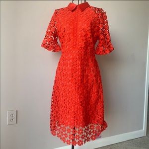 Crochet Mini Dress in Red